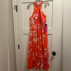 Adrianna Papell Orange Floral Dress